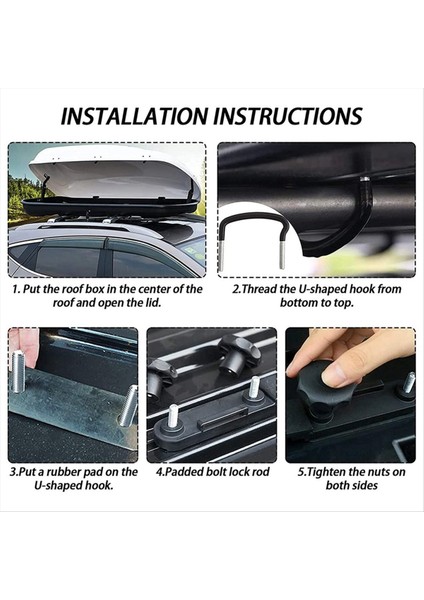 4 Adet Araba Çatı Bagaj Aksesuarları Van Montaj Aksesuarları Kiti Çatı Kutusu Braket Montaj Aksesuarları Kiti (Yurt Dışından) modelleri