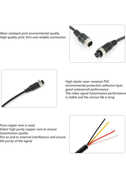 8m Araba Video Havacılık Yay Çizgisi 4 Pimli Uzatma Kablosu Arka Görünüm Kamera Kamyonu Trailer (Yurt Dışından) fırsatları