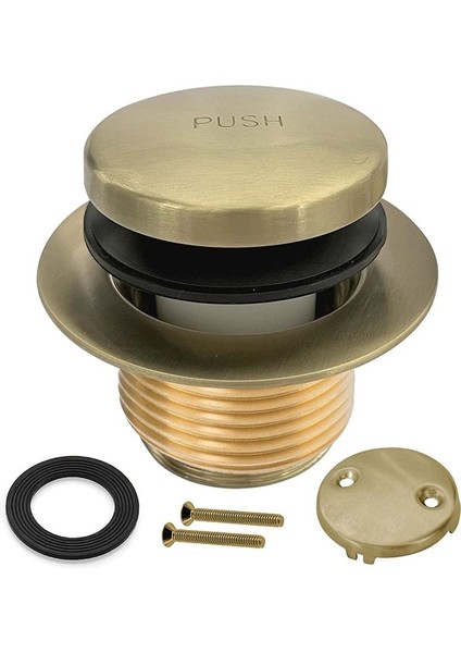 Küvet Tahliye Altın Uç Ayak Tip Banyo Küvet Kiti Iki Delikli Taşma Yüz Plakası, Küvet Küvet Tahliye Seti Değiştirme Montajı (Yurt Dışından)