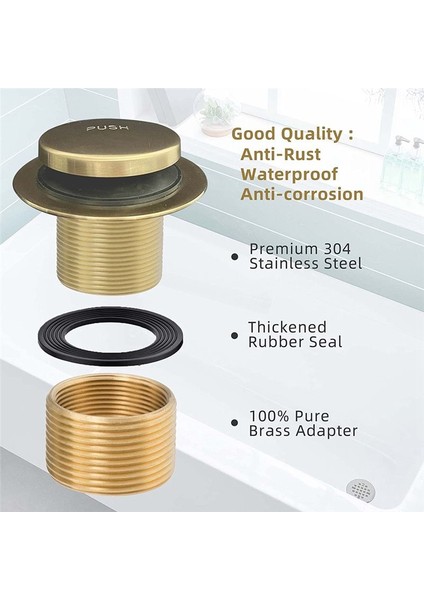 Küvet Tahliye Altın Uç Ayak Tip Banyo Küvet Kiti Iki Delikli Taşma Yüz Plakası, Küvet Küvet Tahliye Seti Değiştirme Montajı (Yurt Dışından) fiyatları