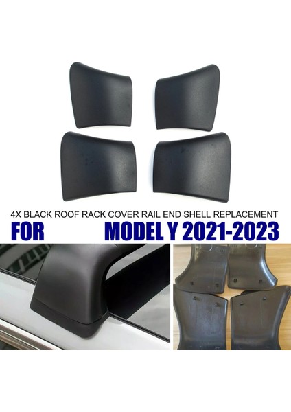 4pcs Çatı Rafı Kapak Kapağı Rail Uç Kabuğu Terozu Tesla Model Y 2021-2022 Çatı Rafı Kapakları Dış Araba Aksesuarları (Yurt Dışından) indirimleri