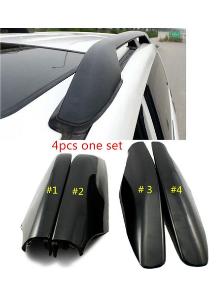 Çatı Rafı Ray Uç Kapağı 4pcs Toyota Land Cruiser Prado FJ120 2003 - 2007 2008 2009 Araç Aksesuarları Siyah (Yurt Dışından) fırsatları