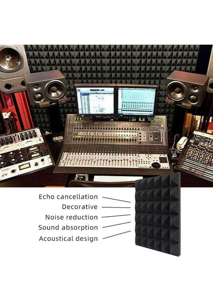 24 Paket Piramit Şekli Ses Geçirmez Köpük Ses Düzeltici Paneli Yankı Bas Yalıtımı (Yurt Dışından) modelleri