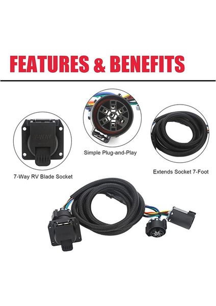 56070 7 Ayak 7pin Römork Kablo Demeti Chevy Dodge Ram Gmc Ford Toyota Için Araç Tarafı Kamyon Yatağı Için Uzatma (Yurt Dışından) fiyatları