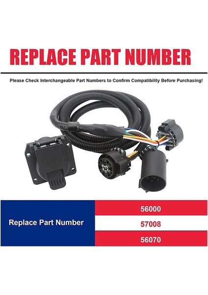 56070 7 Ayak 7pin Römork Kablo Demeti Chevy Dodge Ram Gmc Ford Toyota Için Araç Tarafı Kamyon Yatağı Için Uzatma (Yurt Dışından) modelleri
