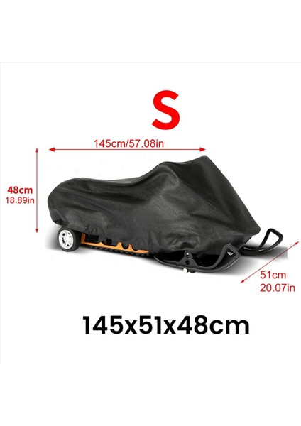 3x Kar Müthiş Kapak Su Geçirmez Toz Izlenebilir Kızak Kapağı Anti-Uv Kış Motosiklet Açık Siyah 145X51X48CM (Yurt Dışından) indirimleri