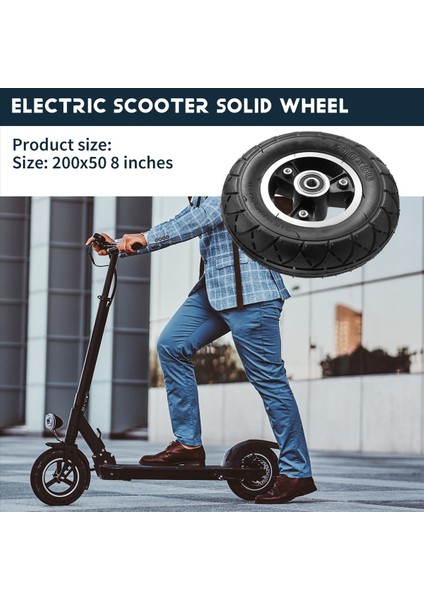 200X50 Elektrikli Scooter Katı Tekerlek 8 Inç Scooter Tekerlek ile Katı Lastik Alaşım Göbek Arabası Tekerleği (Yurt Dışından) fırsatları