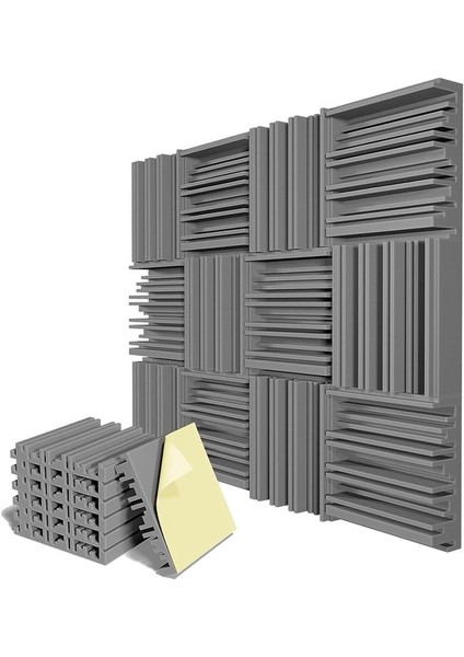 6 Pcs Kendinden Yapışkan Akustik Köpük Paneller 12 x 12 x 2 Inç Ses Emici Köpük Stüdyo Ses Geçirmez Köpük Gri (Yurt Dışından)