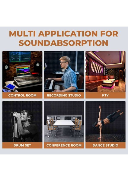 24 Paket Kendinden Yapışkan Ses Geçirmez Köpük Panelleri 2X12X12INÇ Yoğunluklu Akustik Paneller Piramit Tasarım Akustik Köpük (Yurt Dışından) fırsatları