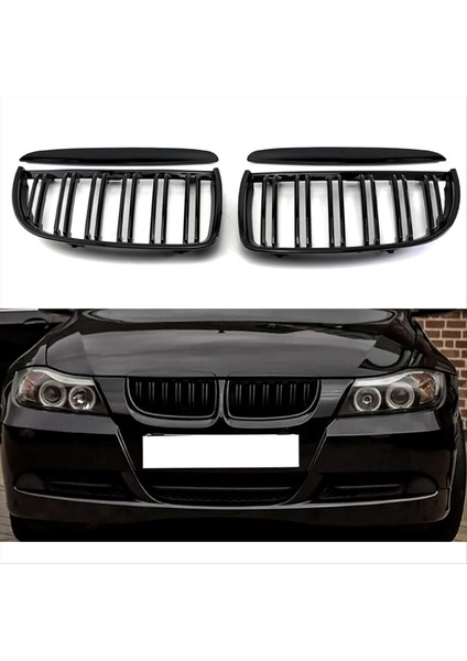 Ön Izgara Çift Çabuk Bmw 3 Serisi E90 E91 2005-2008 51137120008 51137120007 Mat Siyah (Yurt Dışından) indirimleri
