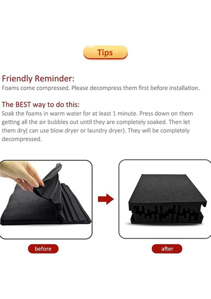 48PCS Studio Akustik Köpük Paneller Ses Geçirmez Sünger Davul Ktv Oda Emilim Tedavisi Poliüretan Duvar Ses Köpük Ped (Yurt Dışından) fırsatları