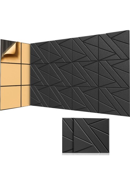 8 Paket Kendi Yapışkan Ses Tutulmamış Duvar Panelleri 12X12X0 47IN Ses Geçirmez Köpük Panelleri Ev Stüdyosu Ofis Dekoru Siyah (Yurt Dışından)