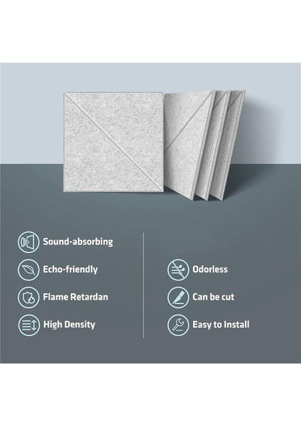 12 Paket Akustik Panel 12 x 12 Inç Dekoratif Ses Yalıtımı Paneller Duvar ve Tavan Akustik Paneller Gümüş Gri (Yurt Dışından) indirimleri
