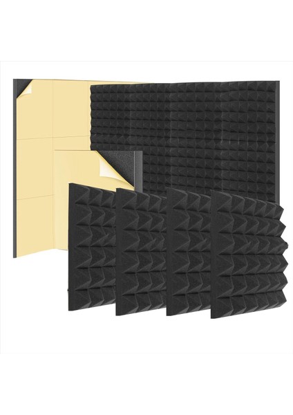 6 Pack Kendinden Yapışkan Ses Geçirmez Duvar Panelleri 2X12X12INCH Duvar Için Ses Geçirmez Köpük Paneller Ev Kayıt Stüdyosu Ofis (Yurt Dışından)