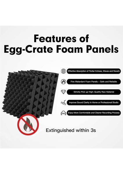 12 Paket Kendi Yapışkan Ses Geçirmez Köpük Paneller Yoğunluklu Ses Tutulmamış Duvar Panelleri Yumurta Sandığı Ses Panelleri - 1 18X12X12IN (Yurt Dışından) fiyatları