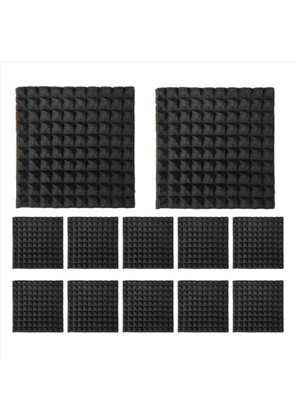 12 Paket Kendinden Yapışkan Ses Geçirmez Köpük Panelleri 2X12X12 Inç Yoğunluklu Akustik Paneller Piramit Tasarım Akustik Köpük (Yurt Dışından)