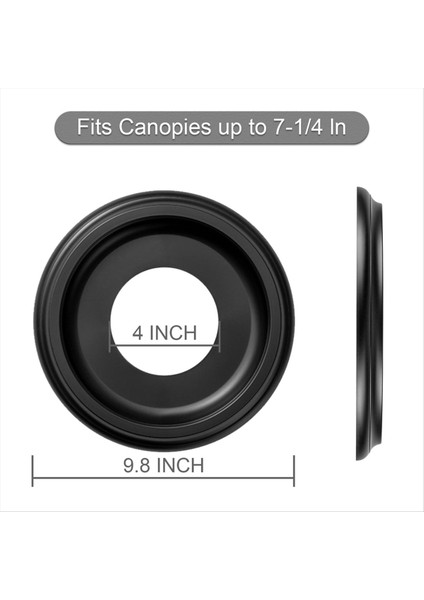 2 Paket Kalıplanmış Pu Tavan Madalyonları 10 Inç Od x 4 Inç Kimlik (7-1/4 Inç&#39;e Kadar Olan Kanopilere Uyuyor) Siyah (Yurt Dışından) modelleri