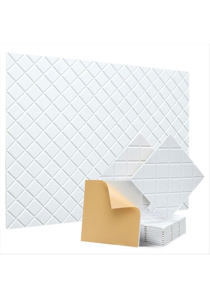 12 Pack Akustik Paneller Kendi Yapışkanlı 12X12X0 4in Ses Geçirmez Köpük Panelleri Duvarlar Için Ses Emici Karo Beyaz (Yurt Dışından)