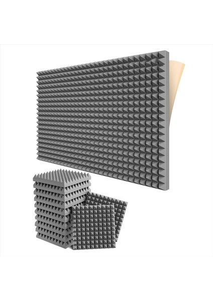 24 Paket Kendinden Yapışkan Ses Geçirmez Köpük Panelleri 2 Inç x 12 Inç x 12INCH Akustik Paneller Home Stüdyo Ofisi Için (Yurt Dışından)