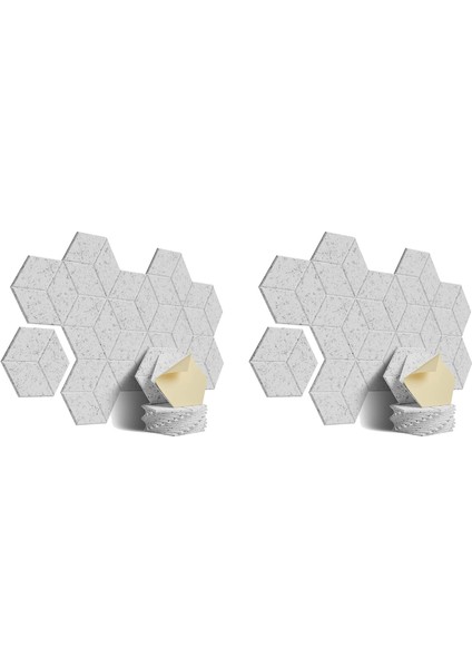 Ses Yalıtım ve Akustik Için 24 Paket Akustik Köpük Kendi Yapışkanlı Ses Geçirmez Paneller (Gri) (Yurt Dışından)