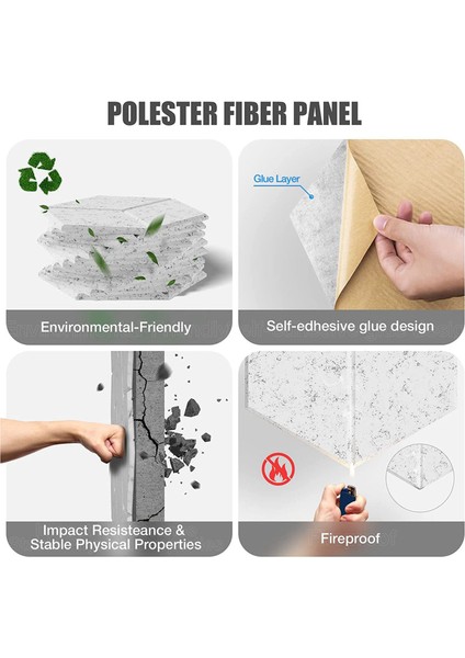 Ses Yalıtım ve Akustik Için 24 Paket Akustik Köpük Kendi Yapışkanlı Ses Geçirmez Paneller (Gri) (Yurt Dışından) fiyatları