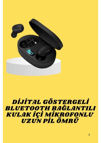 Bluetooth Kulaklık Dijital Göstergeli Yüksek Ses Kaliteli Uzun Pil Ömrü fiyatları