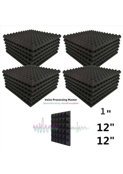 18 Pcs Akustik Paneller Köpük Tahtası Stüdyosu Ses Emici Güvenlik Duvarı Karoları Yankı ve Gürültüyü Azaltmaya (Yurt Dışından)