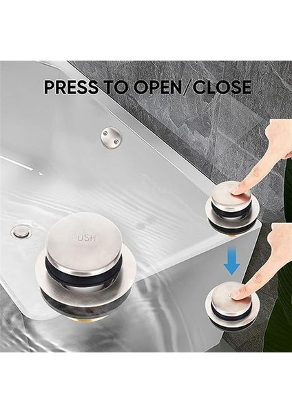 Koku Dayanıklı Küvet Tahliye Küvet Tapası Trim Kiti Çift Delikli Taşma Paneli Yedek Küvet Drenaj Kiti (Gümüş) (Yurt Dışından) indirimleri