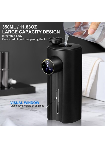 Dokunulmaz Otomatik Köpük Sabun Dağıtıcı 11.83 Oz, 5 Ayarlanabilir Seviye, Mutfak ve Banyo Köpük Siyah Için Uygun (Yurt Dışından) fırsatları