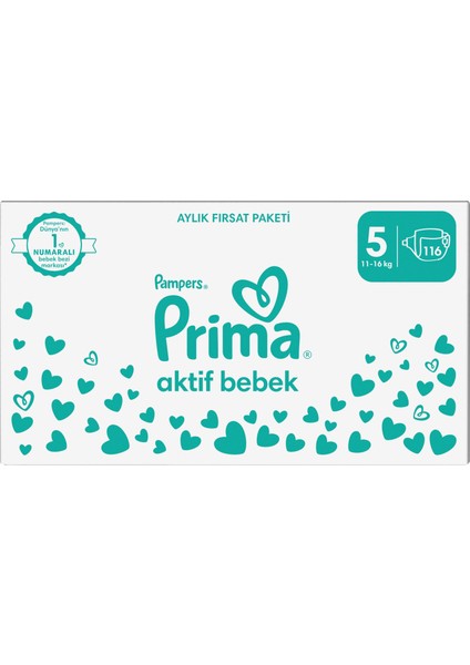 Aktif Bebek, Bebek Bezi 5 Numara, 116 adet modelleri