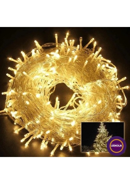 Yılbaşı Aydınlatması 100 LED Perde Hortum Sıcak Beyaz Işık - 10 Metre Dekoratif Şeffaf Kabl fiyatları