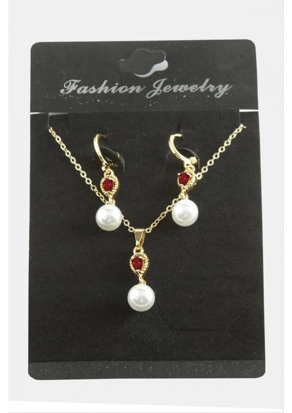 Ieg Damla Inci Zirkon Taşlı Set Kolye