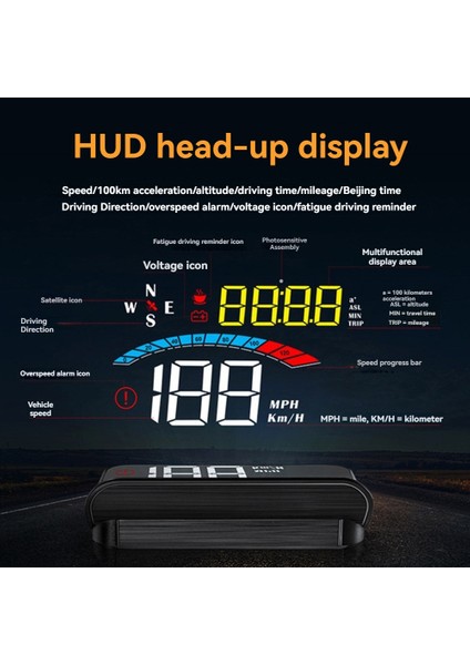 Evrensel Obd Otomobil Hızölçer Hud Ön Cam Projektörü LED Dijital Otomobil Baş Yukarı Gps Hız Uyarısı ile (Yurt Dışından) fiyatları