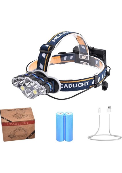 PS-888 Güçlü USB Şarj Edilebilir Profesyonel 8 Modlu 6000 Lümen 8 LED Su Geçirmez Kafa Lambas fiyatları