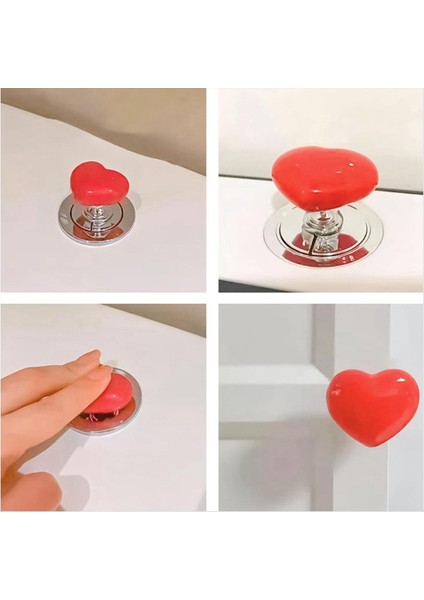 Tuvalet Pres Düğmesi Kalp Şekilli Basın Deposu Itme Anahtarı Tuvalet Banyo Odası Dekor Beyaz (Yurt Dışından) indirimleri