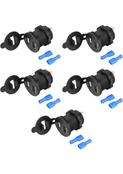 5x USB Araba Soketi 12V Araç Şarj Cihazı 5V 4 2A Çift USB Araç Şarj Cihazı Su Geçirmez Araba Adaptör (Yurt Dışından)