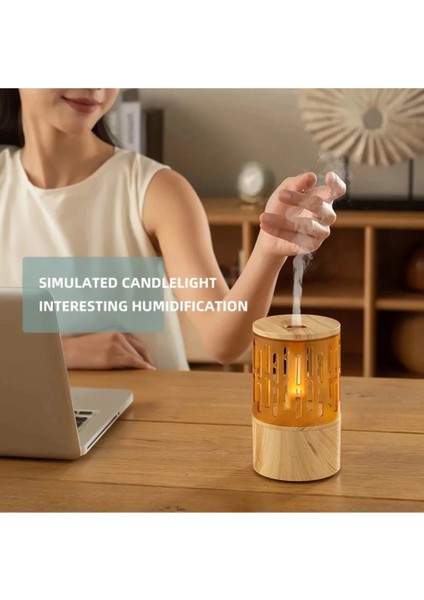 Mum Işığı Görünümlü Taşınabilir 125ML Kapasiteli Işıklı Aroma Yayıcı Hava Nemlendiric fiyatları
