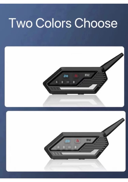 BT62 Motosiklet Kask Kulaklığı Bluetooth Intercom 2 Intercom Bağlantılı fırsatları