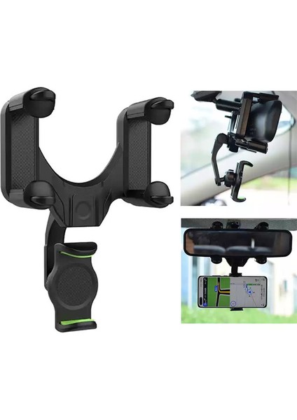 Araba Dikiz Aynası Telefon Tutucu 360 Derece Dönebilen Cep Telefonu Braketi Standı (Yurt Dışından)