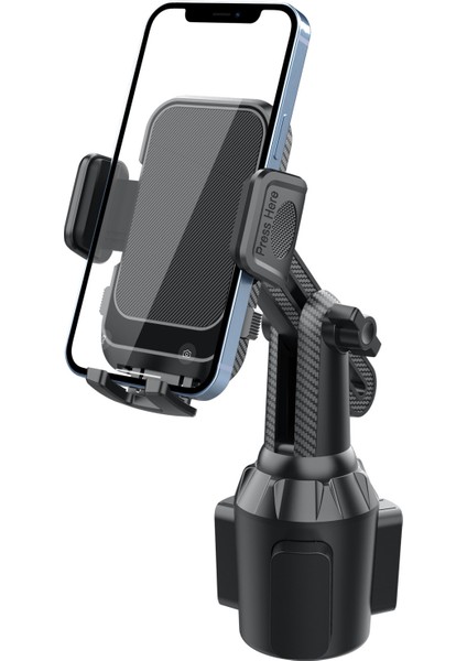 Ayarlanabilir Uzun Boyunlu Araba Bardak Tutucu Telefon Tutucu 360 Derece Dönebilen Evrensel Telefon Standı (Yurt Dışından)