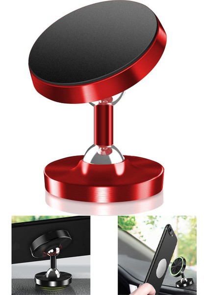Buzlu Manyetik Araç Gösterge Paneli Telefon Tutucu Standı 360 Derece Dönebilen Metal Telefon Braketi (Yurt Dışından)