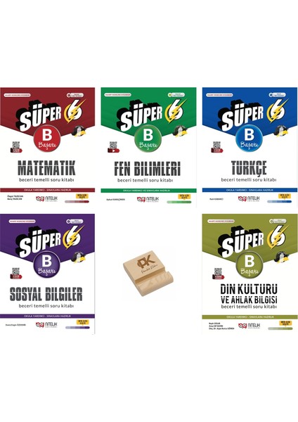 Nitelik 6. Sınıf Süper B Matematik Fen Türkçe Sosyal ve Din Soru Bankası 5li Set + Telefon Standı