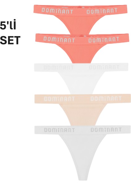 5'li Pamuklu Lastikli Normal Bel Tanga Külot