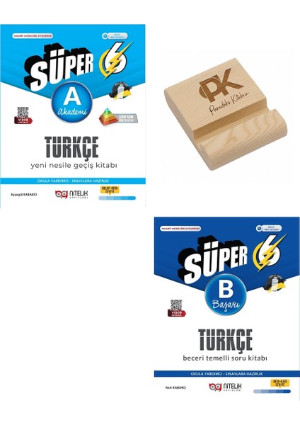 Nitelik 6. Sınıf Süper Türkçe A-B Yeni Nesile Geçiş ve Beceri Temelli Soru Bankası + Telefon Standı
