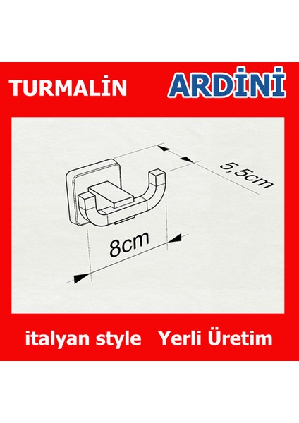 Turmalin Banyo Tuvalet Mutfak Bornozluk Havluluk İkili Metal Askılık Mat Siyah Ömür Boyu Paslanmaz indirimleri