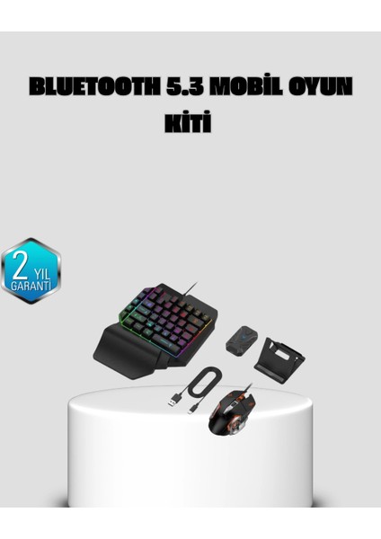 Bluetooth 5.3 Mobil Oyun Konsolu Dönüştürücü Seti 5 Parça Klavye Mouse Kit