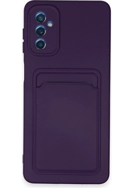 CPT83 Samsung Galaxy A14 4g Kılıf Kelvin Kartvizitli Silikon - Derin Mor