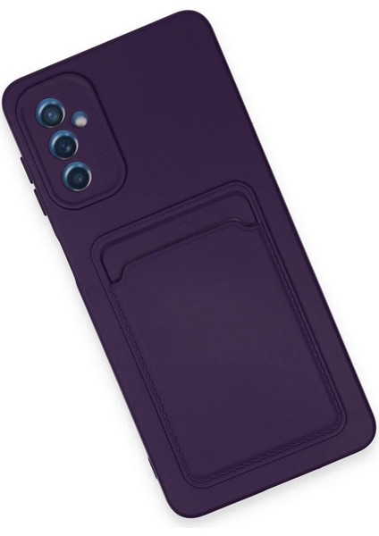 CPT83 Samsung Galaxy A14 4g Kılıf Kelvin Kartvizitli Silikon - Derin Mor modelleri