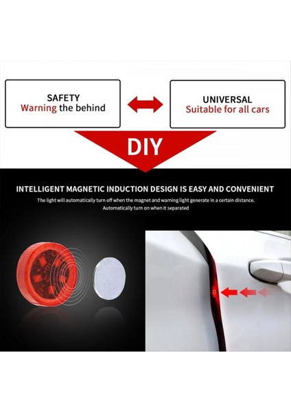 4pcs Araba Açılış Kapısı Güvenlik Uyarı Işığı LED Çarpışma Karşıtı Lamba Sinyali Yanıp Sönen Sinyal Park Park Işığı (Yurt Dışından) indirimleri