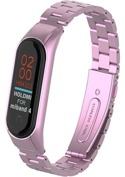 CPT83 Xiaomi Mi Band 4 Metal Baklalı Kordon - Rose